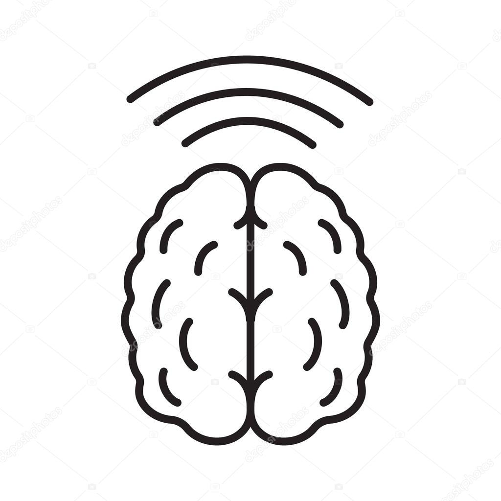 Brain waves linear icon. Thin line illustration. Hypnosis contour symbol. Vector illustration