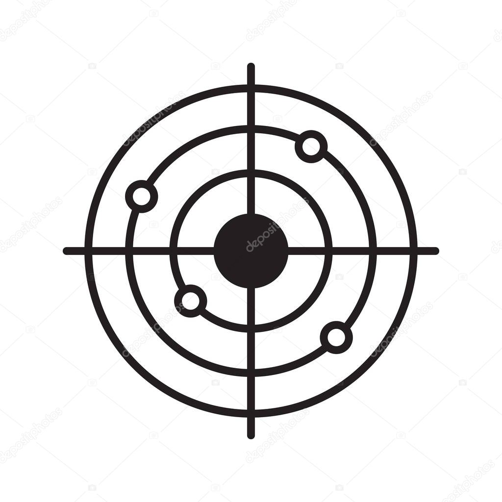 Shooting range linear icon