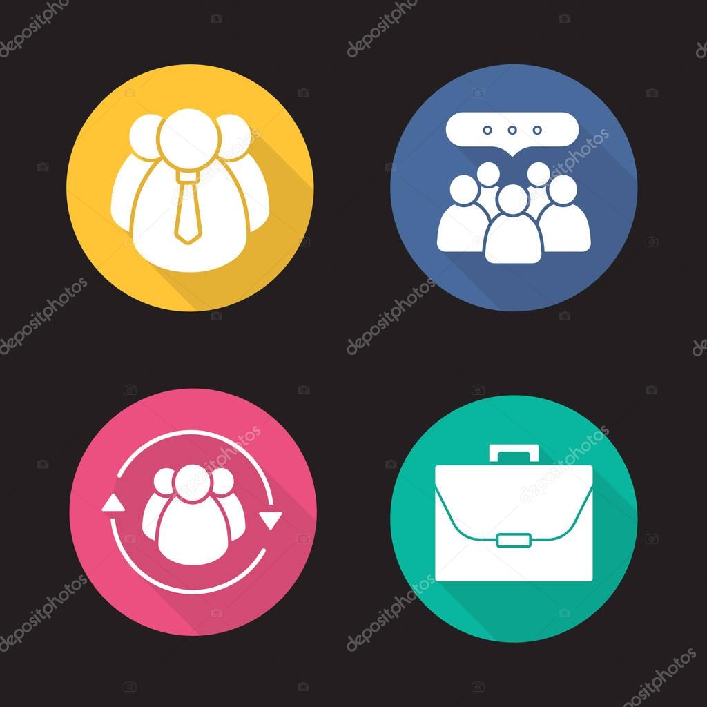 Business concepts flat icons set