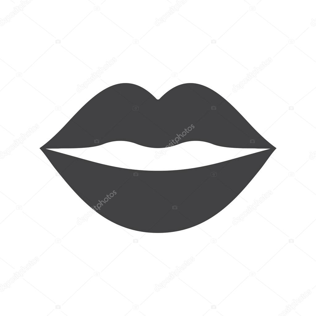 Kiss icon. Silhouette symbol. Woman's lips. Negative space. Vector isolated illustration