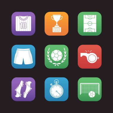 Futbol düz simgeler kümesi