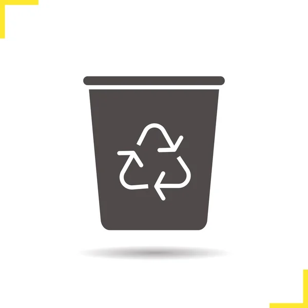 Icono de glifo de papelera de reciclaje — Vector de stock