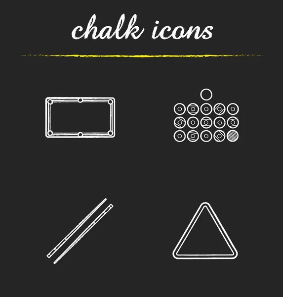 Conjunto de ícones de equipamento de bilhar — Vetor de Stock