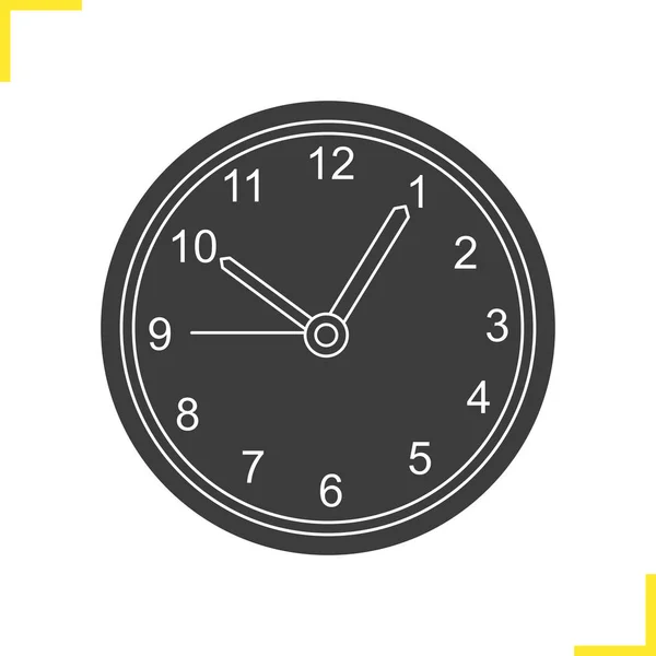 Nástěnné hodiny glyf ikona — Stockový vektor