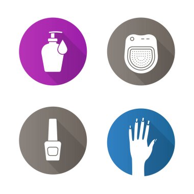 Spa salonu düz Icons set