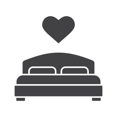 Sevenler yatak glif simgesi