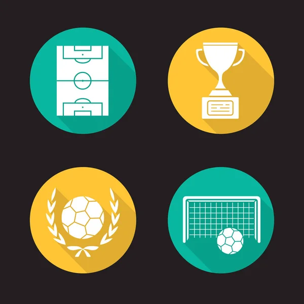 Conjunto de ícones do campeonato de futebol —  Vetores de Stock