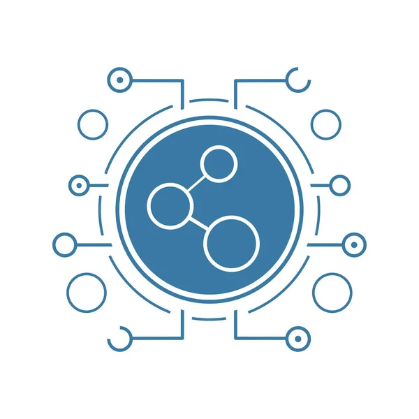 Platte netwerkverbindingspictogram — Stockvector