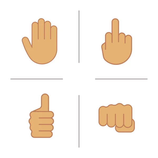 Jeu d'icônes gestes de la main — Image vectorielle