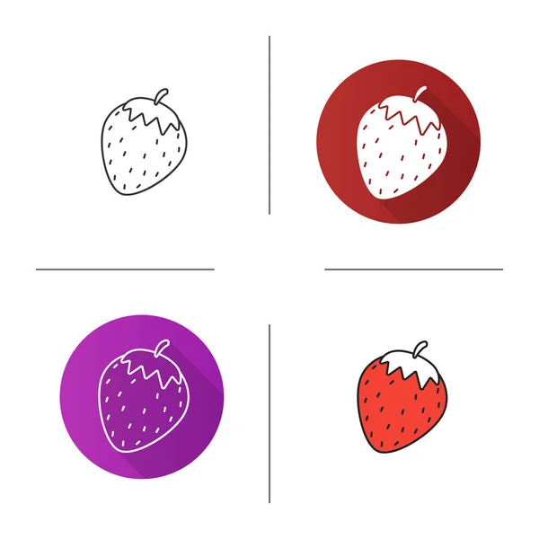 Erdbeer-Symbole gesetzt — Stockvektor