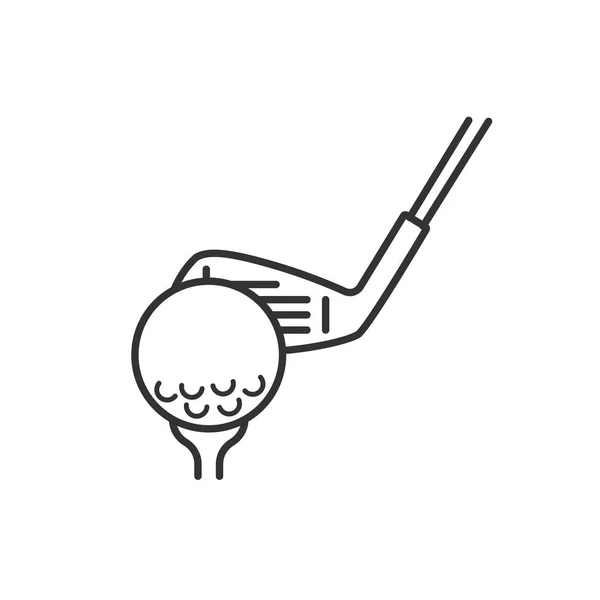 Bola de golfe no tee com ícone do clube —  Vetores de Stock