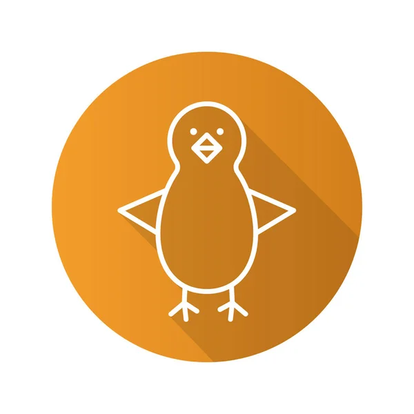 Pollo plano icono lineal — Vector de stock