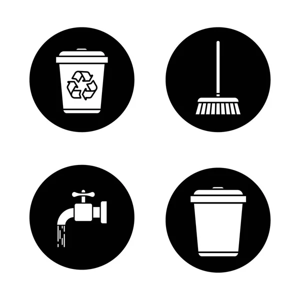 Schoonmaak service icons set — Stockvector