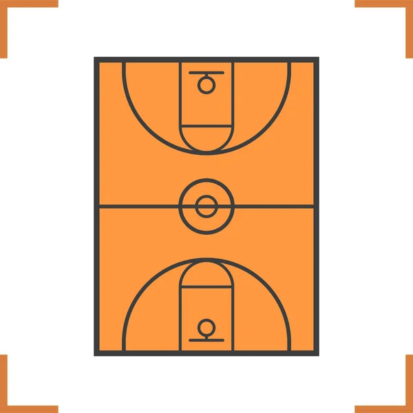 Basketbal Hof kleur pictogram — Stockvector