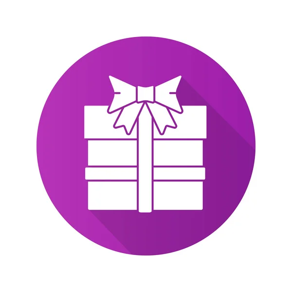 Caja de regalo Icono plano — Vector de stock