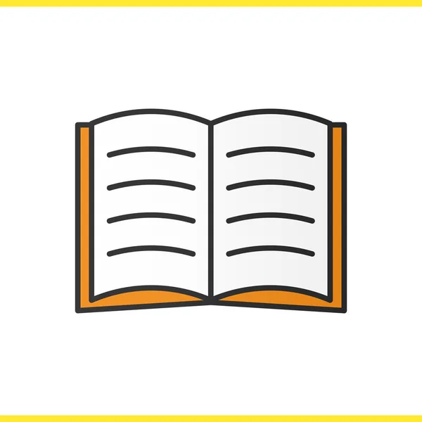 Ícone de cor de livro aberto — Vetor de Stock