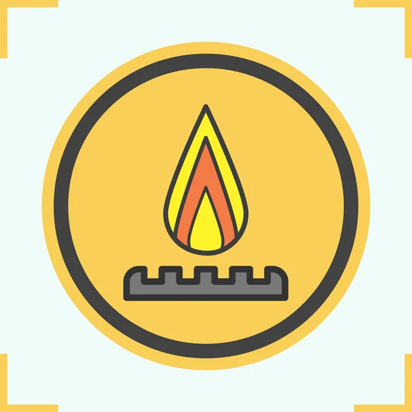 Gasbrander kleur pictogram — Stockvector