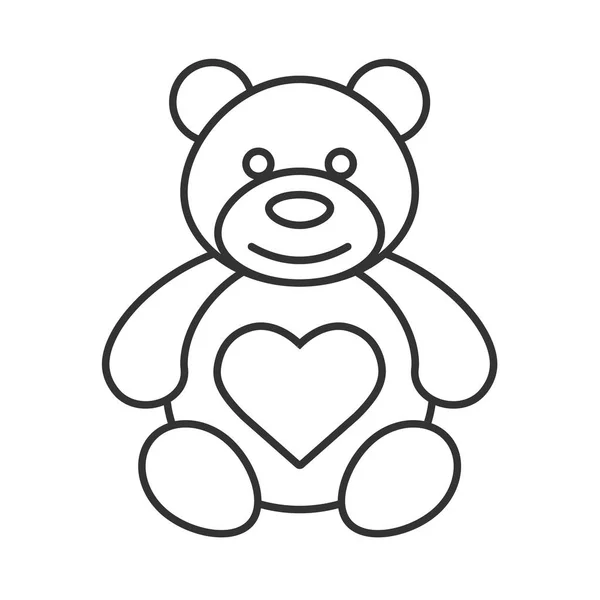 Ведмедик Тедді з формою серця — стоковий вектор