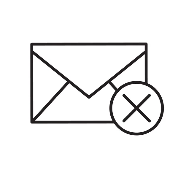 Usunąć e-mail ikona liniowej — Wektor stockowy