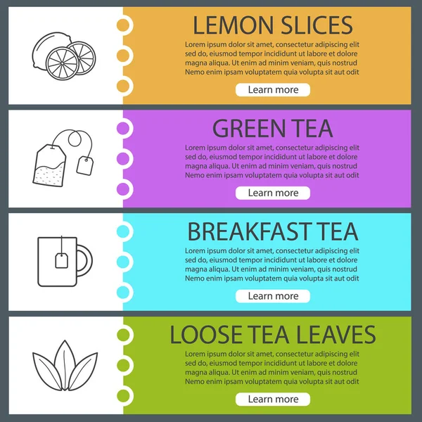 Modèles de bannière de thé ensemble — Image vectorielle