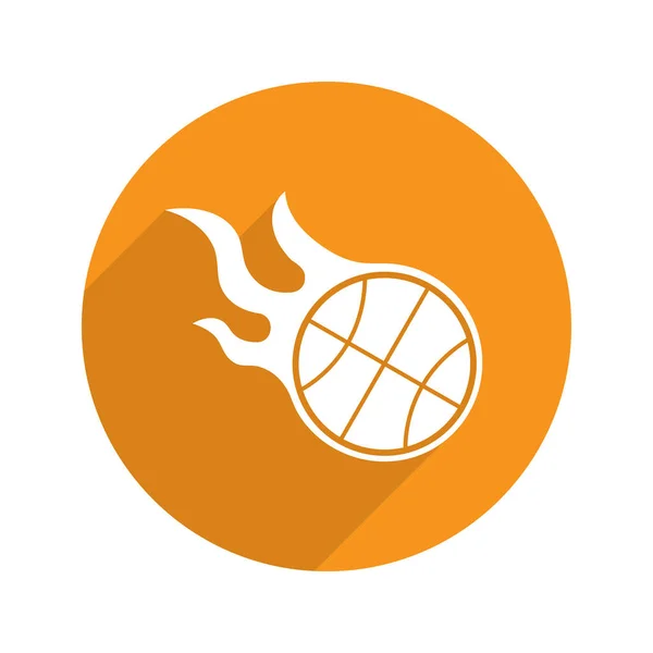 Καύση εικονίδιο μπάλα μπάσκετ — Διανυσματικό Αρχείο