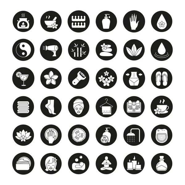 Set de iconos de salón de spa — Vector de stock