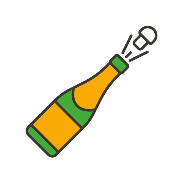 Champagne bottle opening icon — Stock Vector