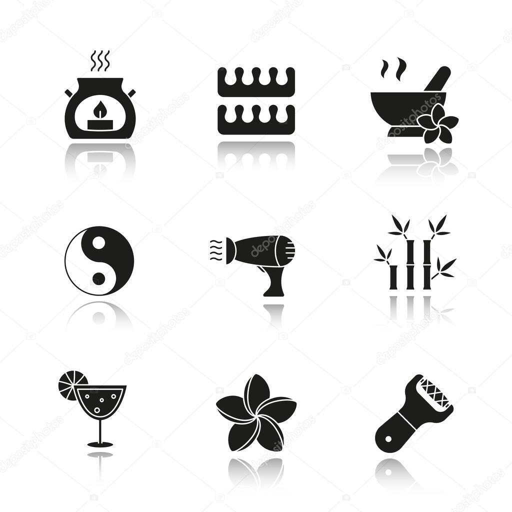 Spa salon icons set