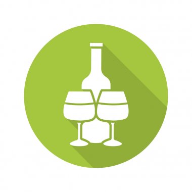 Şarap şişesi ve gözlük simgesi