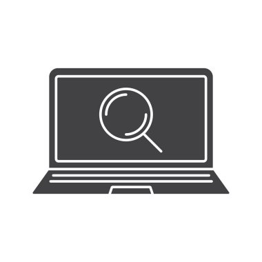 Dizüstü bilgisayar arama glif simgesi