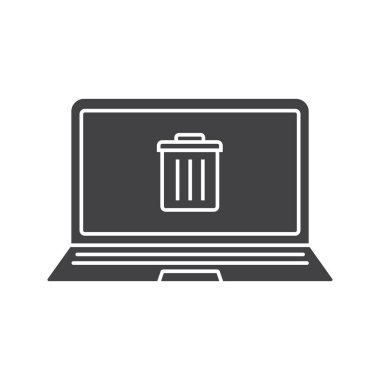 Dizüstü çöp glif simgesini