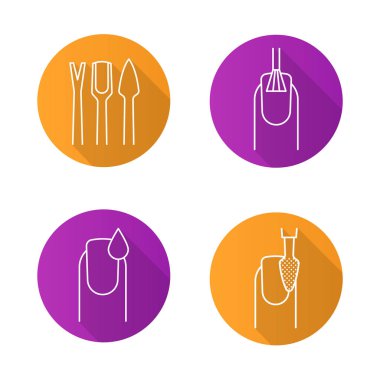 Düz Icons set manikür