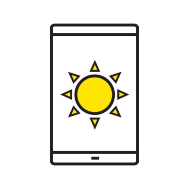 Smartphone güneş şarj simgesi