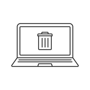 Dizüstü çöp doğrusal simgesini