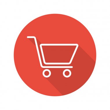 Alışveriş arabasının düz simgesi