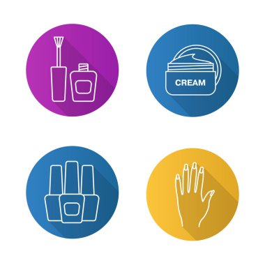 Düz Icons set manikür