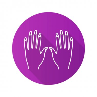 Kadının el manikür simgesiyle