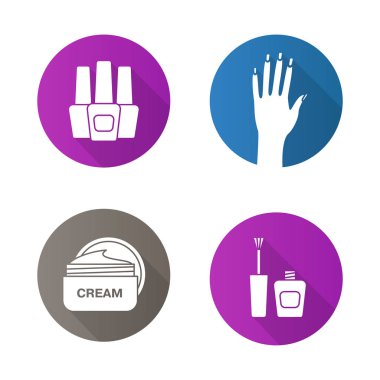 Düz Icons set manikür