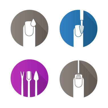 Düz Icons set manikür
