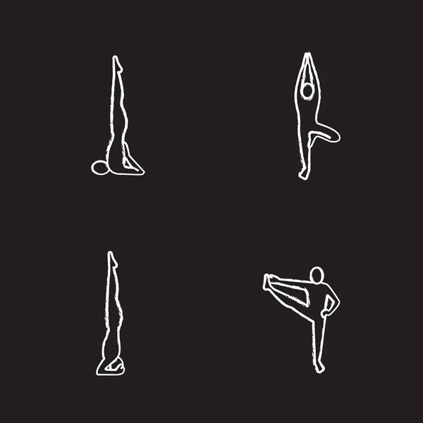 Набор иконок йоги асанас — стоковый вектор