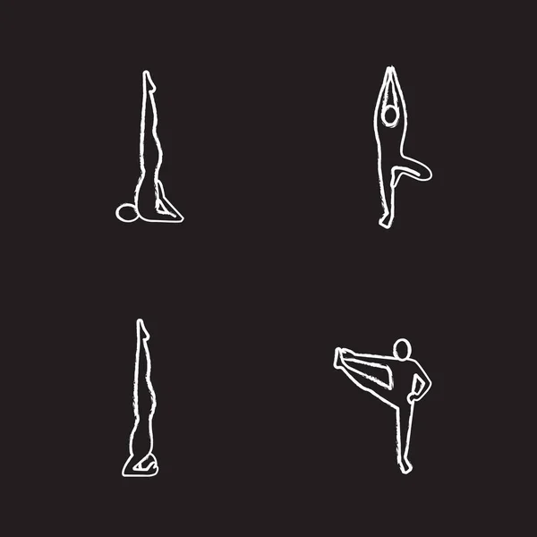 Conjunto de ícones de asanas de ioga —  Vetores de Stock