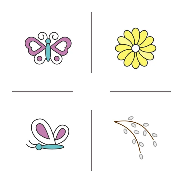 Lente kleur icons set — Stockvector