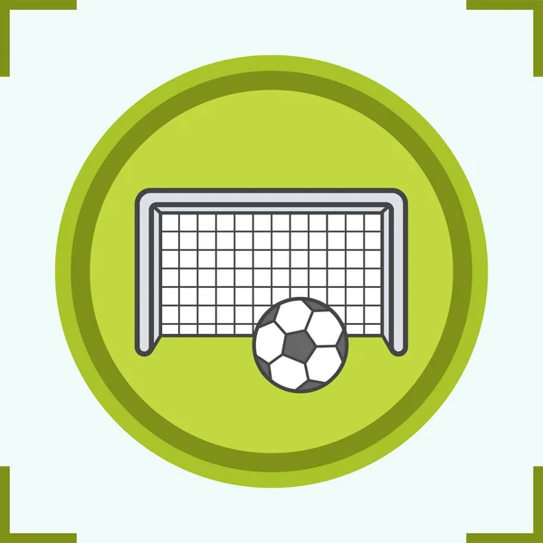 Fútbol gol icono de color — Vector de stock