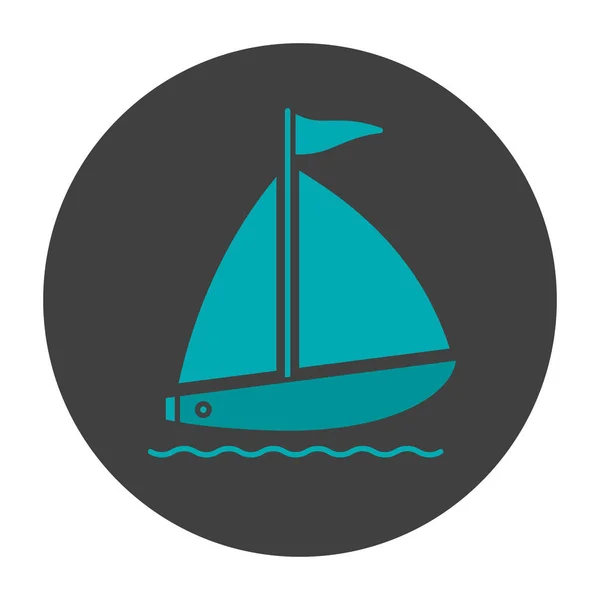 Segelboot Glyphen Farbe Symbol — Stockvektor