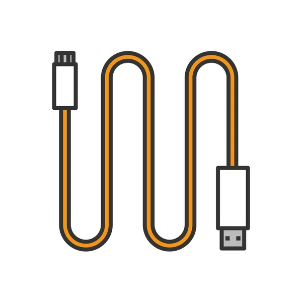 Mini-USB-Kabel Farbe Symbol — Stockvektor