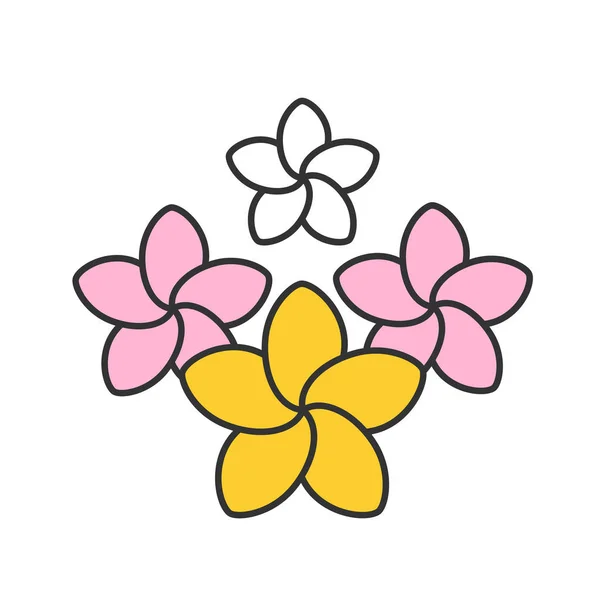 Salón de spa plumeria flores icono — Vector de stock