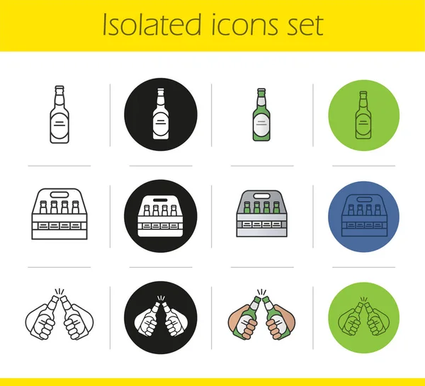 Bier pictogrammen set — Stockvector