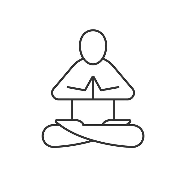 Position de yoga icône linéaire — Image vectorielle