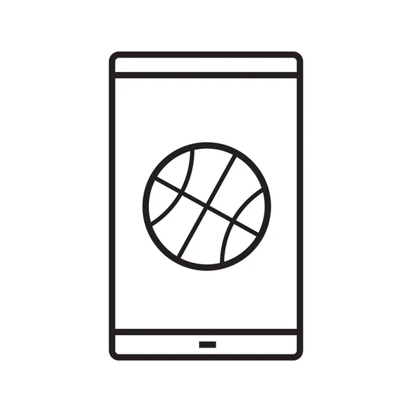 Ikona aplikace smartphone basketball — Stockový vektor