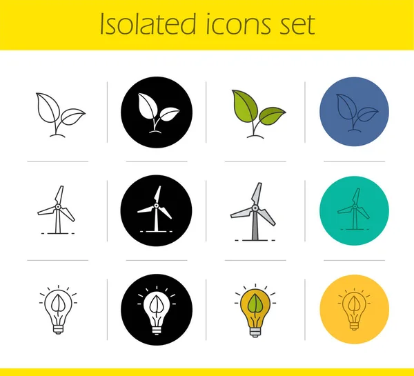 Ensemble d'icônes Eco énergie — Image vectorielle